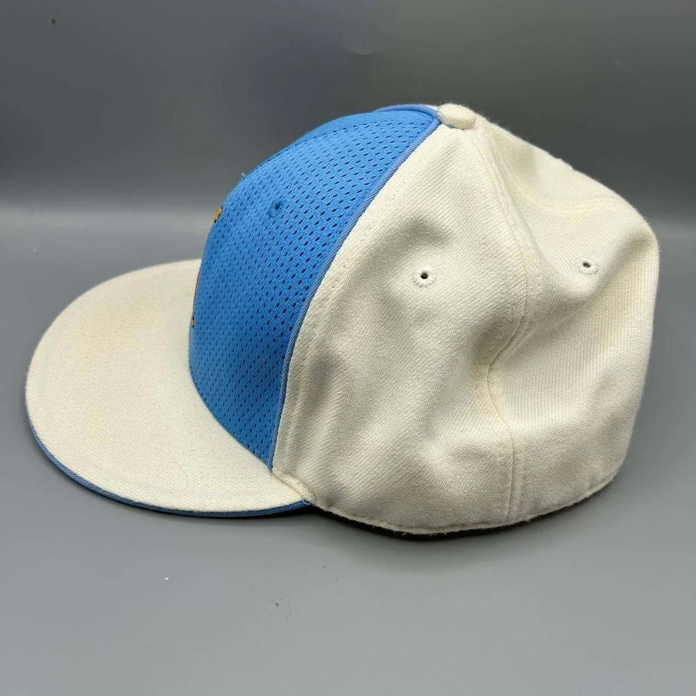 Air Jordan Hat Men 7‎ 1/4 White Blue Embroidered Jumpman Fitted Cap Melo